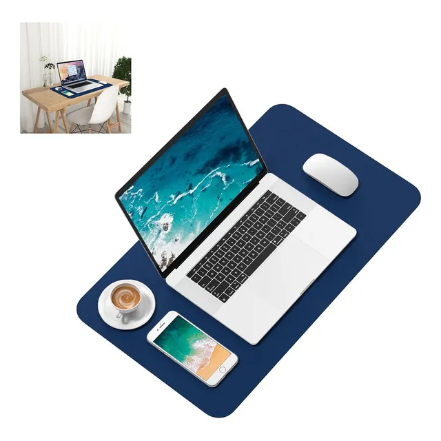 Alfombrilla Mousepad De Cuero Impermeable Reversible 80x40