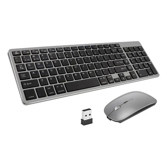 Kit Teclado Español Y Ratón Bluetooth Con Adapter Usb 2.4g