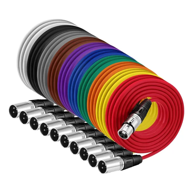 Cable Xlr Macho A Xlr Hembra 2 Metros Color A Elegir