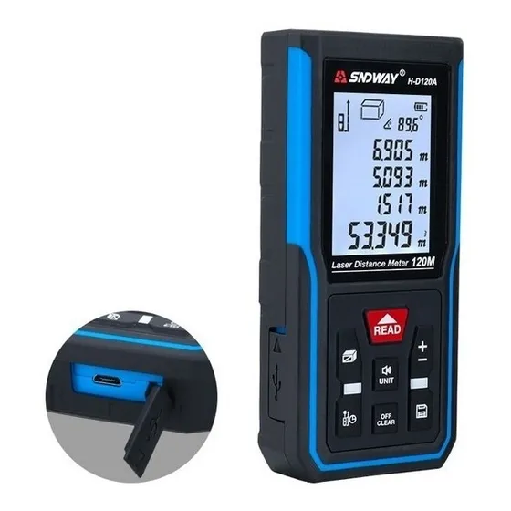 Medidor Distancia Láser Wincha C/nivel Digital 120m Sndway 