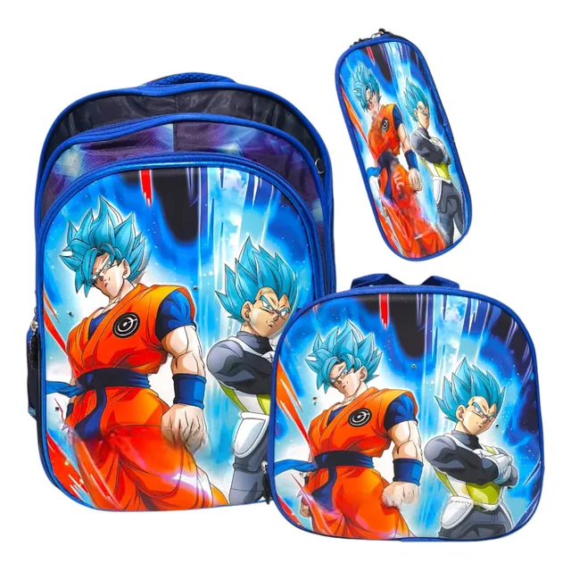 Mochila Escolar Goku Dragon Ball Lonchera Y Cartuchera