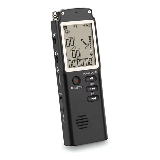 Grabador De Voz Digital Lcd Recargable Usb Tipo C De 16gb