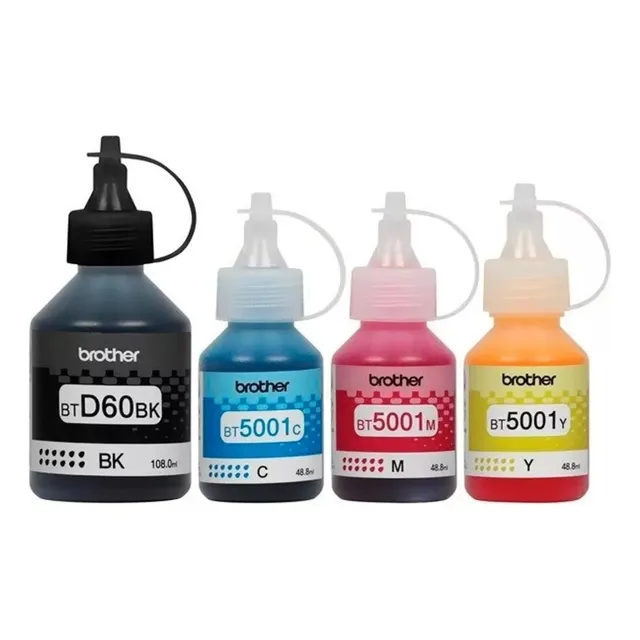 Kit 4 Tintas Brother Originales D60bk Bt5001 C M Y 