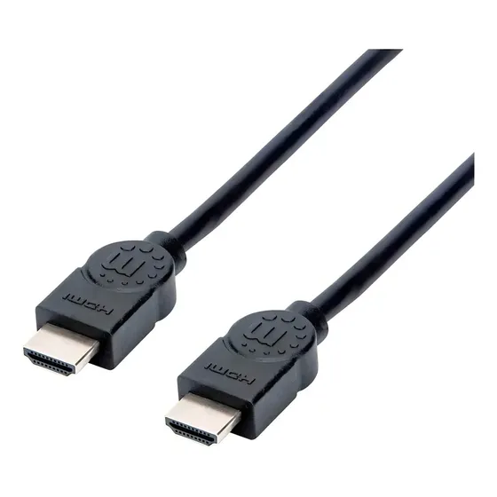 Cable HDMI 4K Manhattan 1.5m Negro Con Conectores Macho Recubiertos En Oro