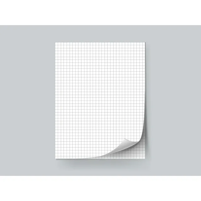 Papel Bond Blanco A5 Cuadrícula Grande 90 Gr - 100 Hojas