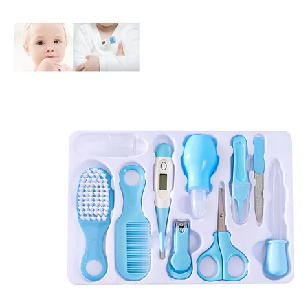 Set Aseo Para Bebes 10 Piezas Higiene Manicure Bebe Celeste