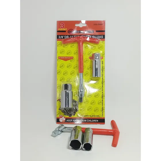 Llave 3/8  Saca Bujía Con 2 Dados