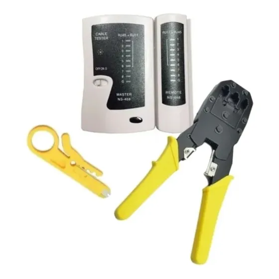 Combo Crimpeadora Cable Red Utp Rj9/11/12/45 Tester Red @l9