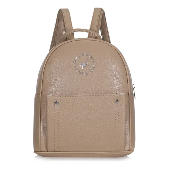 Mochila Muaa 17657 Color Camel Diseño De La Tela Liso
