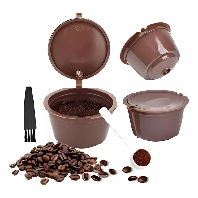 3 Cápsulas Reutilizables Máquinas Dolce Gusto Café + Medidor