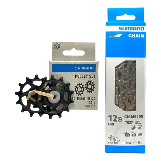 Roldana Shimano Xt M8100 12v + Corrente Deore Cn-m6100 126l
