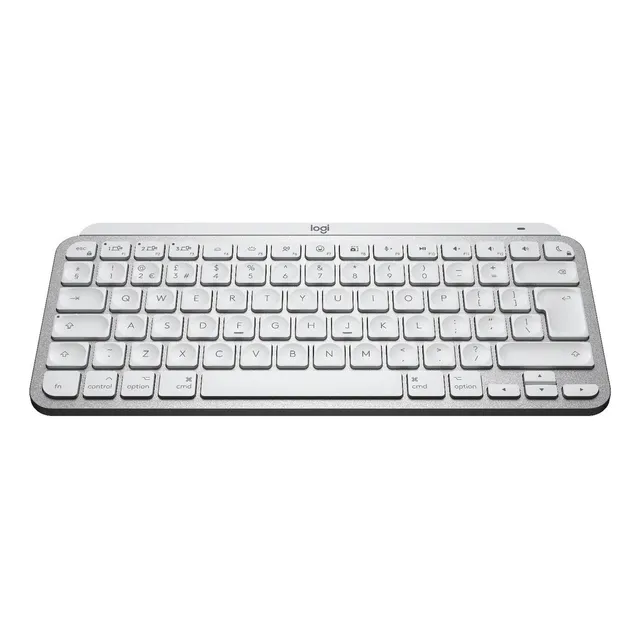 Teclado bluetooth Logitech Master Series QWERTY español color gris pálido con luz blanca