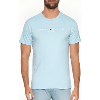 Camiseta Tommy Hilfiger Masculina Core Logo Tee Azul Claro Camiseta Tommy Hilfiger Masculina Core Logo Tee Azul Claro