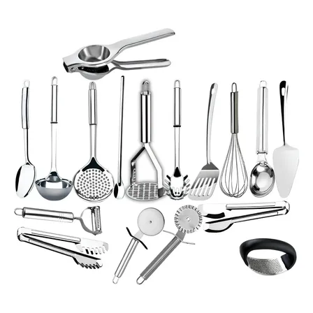 Kit 17 Peças Utensílios Inox E Versáteis Para Sua Cozinha
