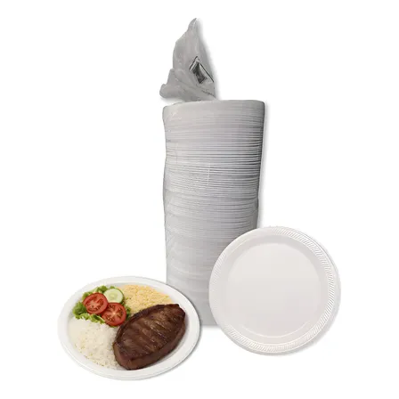 Prato Festa Isopor Refeição Descartável 23cm 200 Unidades Branco