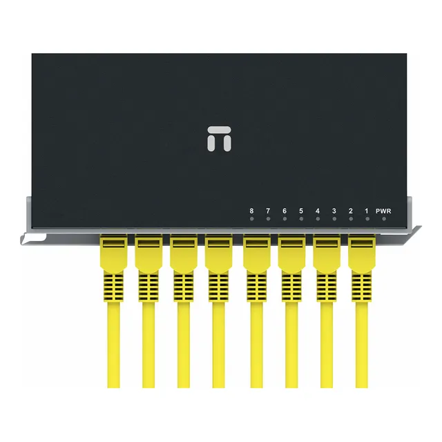 Netis Switch Conmutador Gigabit De 8 Puertos De Acero St108gd Con Seguro De Conector Rj45 De 10/100/1000 Mbps / Plug And Play Y Protección Contra Rayos / Switch De Red Ethernet