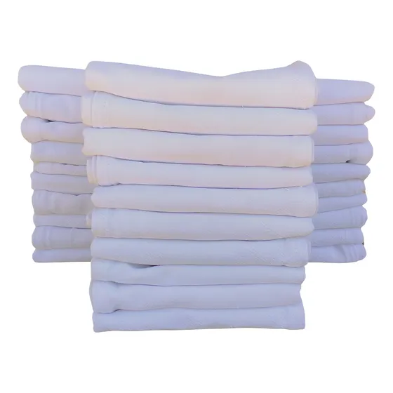 Kit 30 Panos Prato Branco Liso Algodão Pé De Galinha Cozinha
