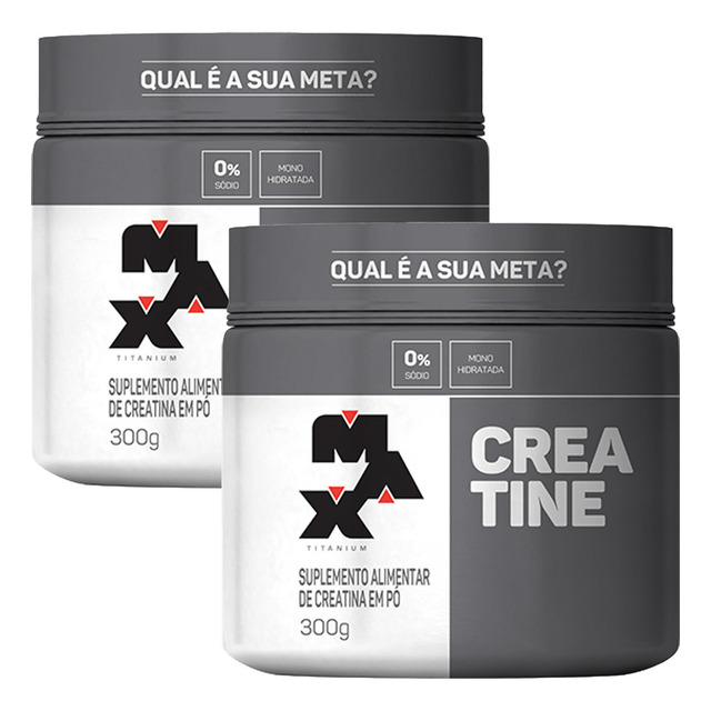 Kit 2x Creatina 300g Max Titanium Monohidratada Em Pó Sem Sabor Kit 2x Creatina 300g Max Titanium Monohidratada Em Pó Sem Sabor