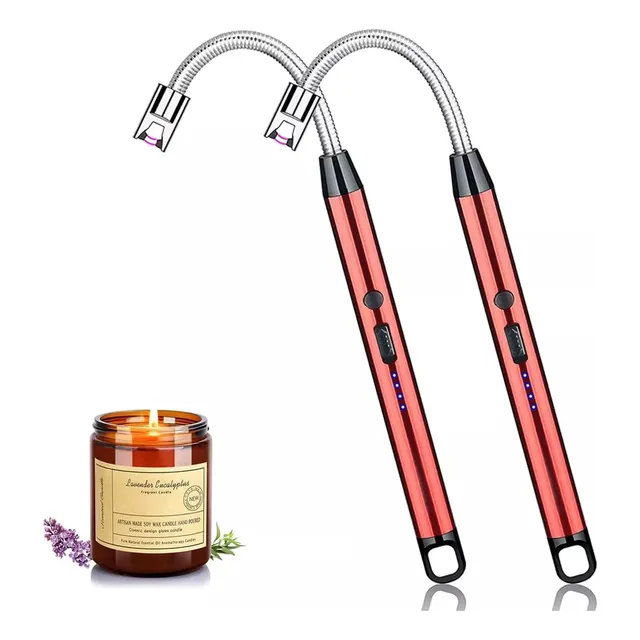 2 Pcs Encendedor Electrico Usb Saivike Encendedor Recargable Antiviento, Arco, Flexible Y Portátil Para Encender Velas, Gas, Barbacoa, Cocina Y Fuegos Artificiales