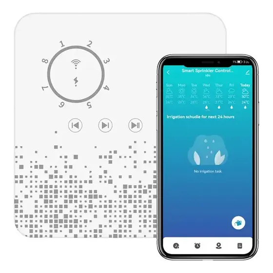 Programador Riego Automático Digital 8 Zonas Wifi Timer Color Blanco