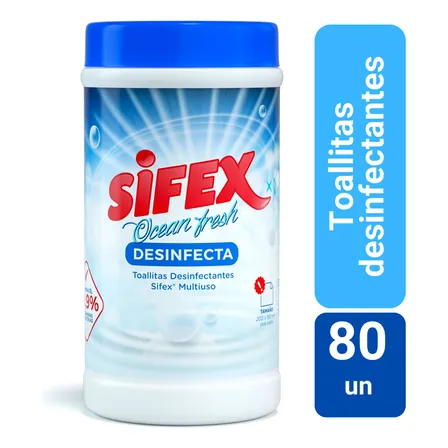 Toallitas Desinfectantes Sifex Aroma Ocean Fresh 80 Unidades