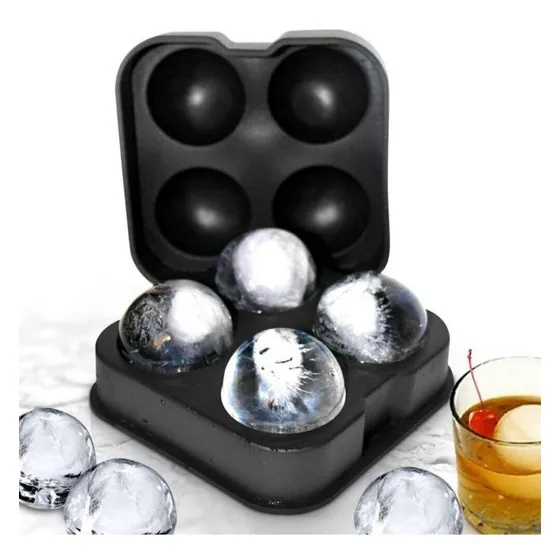 Molde De Silicona 4 Esferas De Hielo Grandes Hogar Cocina