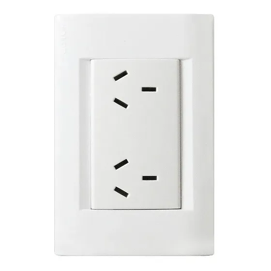 Llave De Luz Linea Civil Armado 2 Toma Blanca Kalop Color Blanco Corriente nominal 10 A Voltaje nominal 220V