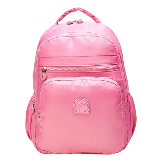 Mochila Juvenil Jumper Nylon Cor Rosa Desenho do tecido Lisa