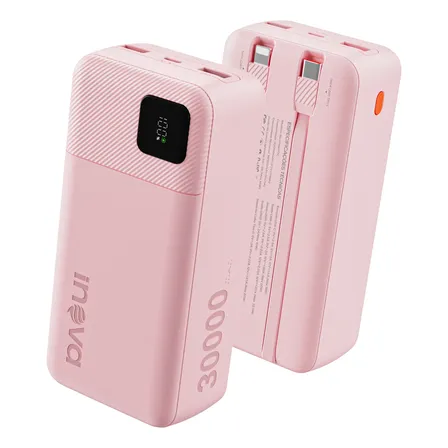 Carregador Portátil Power Bank Turbo Inova 30000mah Pd 22.5w Rosa