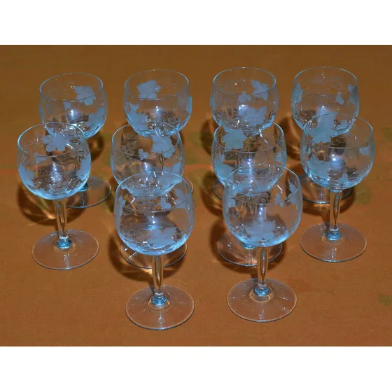 Juego (10) De Copas Cristal Bavaria (13cm X 7cm)