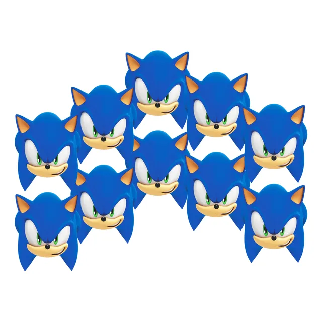 Pack X10 Antifaz Máscara Infantil Sonic Cotillón