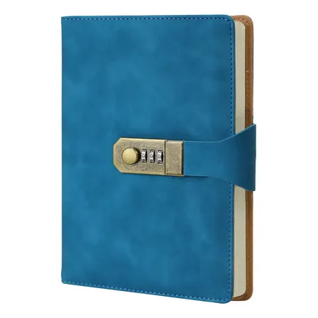 LUMAI Caderno Azul sem Linhas com Cadeado A5 288 Páginas | Diário com Senha e Fechadura, Agenda Criativa com Fecho Metálico e Marca-Páginas | Ideal para Desenhos, Escrita Livre, Ideias e Criatividade