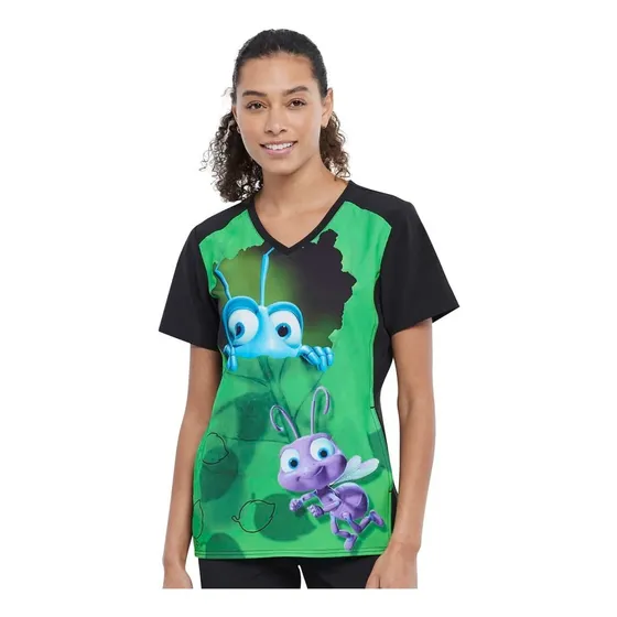 Polera Médico Mujer Estampada Tooniforms Tf637 Bffd