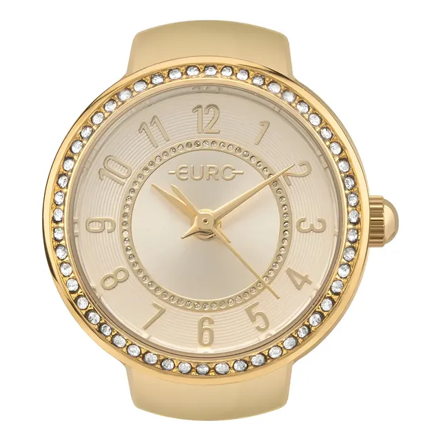 Relógio Anel Euro Dourado Unique Eu2035yyi/4d Feminino