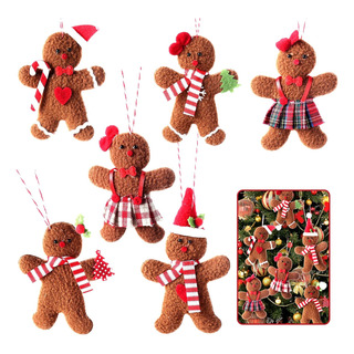 6 Adornos De Hombre De Pan De Jengibre Decoración De Ã... 6 Adornos De Hombre De Pan De Jengibre Decoración De Ã...