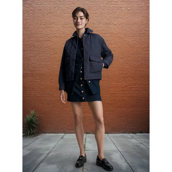 Chaqueta Azul Con Diseño Acolchado A Rombos Mujer Tommy Hilfiger
