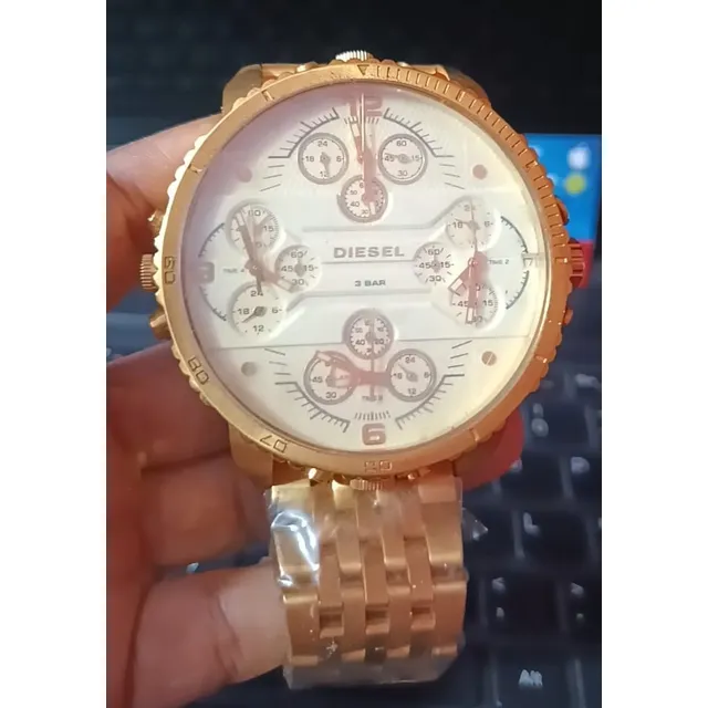 Diesel Reloj Dorado Mr. Daddy Cuarzo Acero Inoxidable Nuevo