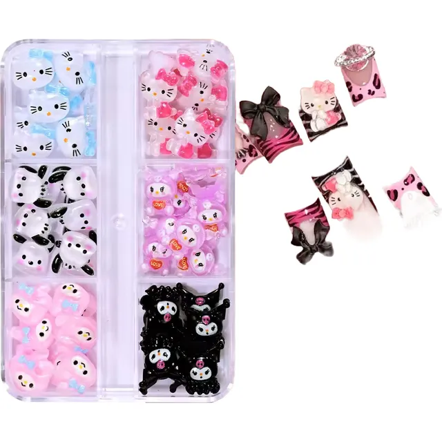 3d Hello Kitty Resina Joyería De Uñas