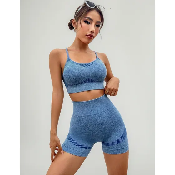 Conjunto Deportivos Shein Calza Y Top Seamless Sin Costuras