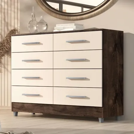 Cômoda 8 Gavetas Raissa Para Quarto Com Pés