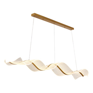 Lámpara Candil Colgante Acrilico Moderno Wave Dorado Led 80w Lámpara Candil Colgante Acrilico Moderno Wave Dorado Led 80w
