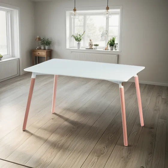 Mesa Meet 120x80 Blanca De Madera Laqueada Mdf