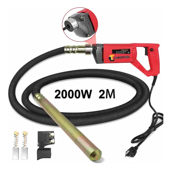 2000w Vibrador Eléctrico Hormigón Concreto Con 1.5m Chicote Conentool zdq-1
