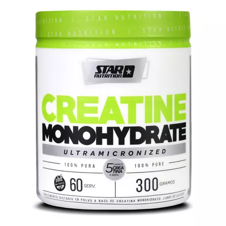 Star Nutrition Creatine Monohydrate En Pote De 300 Grs. Sin sabor