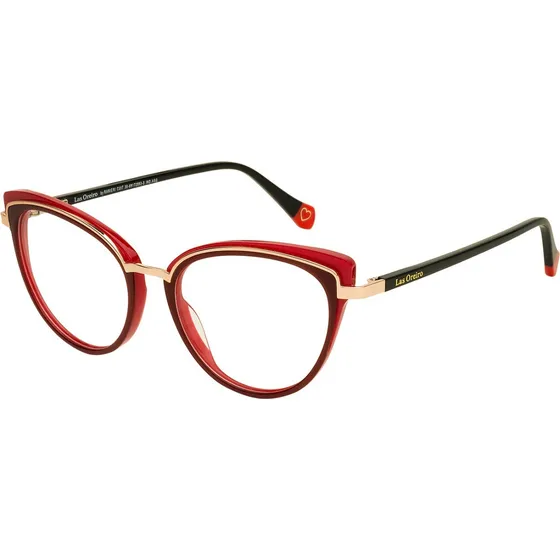 Anteojos Armazones Marcos Las Oreiro 3870 Filtro Azul Gamer Color Bordo Brillo/rojo/dorado (005)