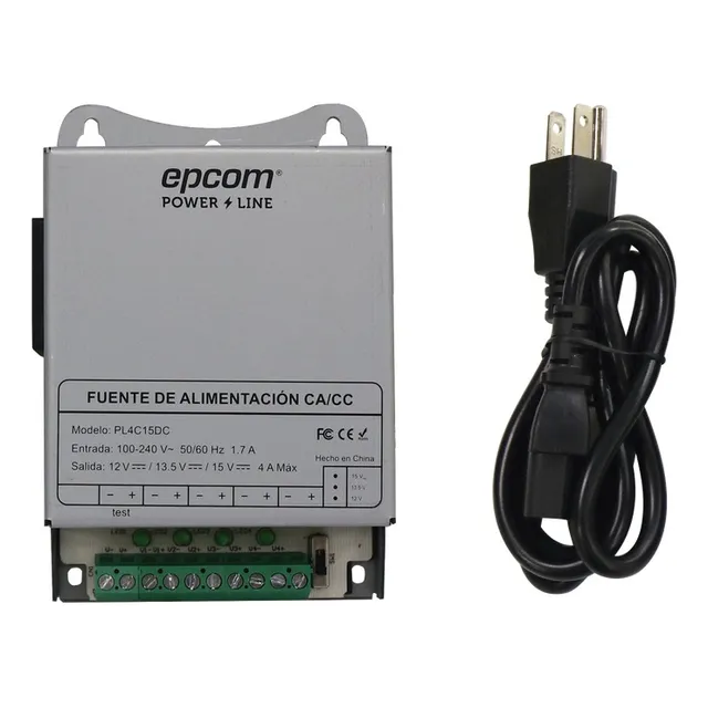 Fuente De Poder 4 Cámaras 12v 4a Instalación En Pared O Riel