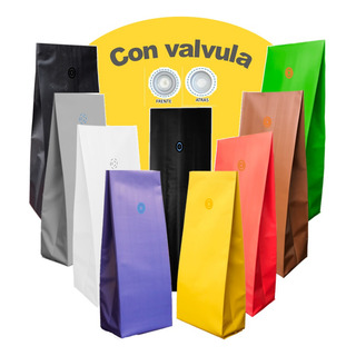 100 Bolsas P/ 1kg De Cafe 14+6x38cm C/ Valvula Elegir Color 100 Bolsas P/ 1kg De Cafe 14+6x38cm C/ Valvula Elegir Color