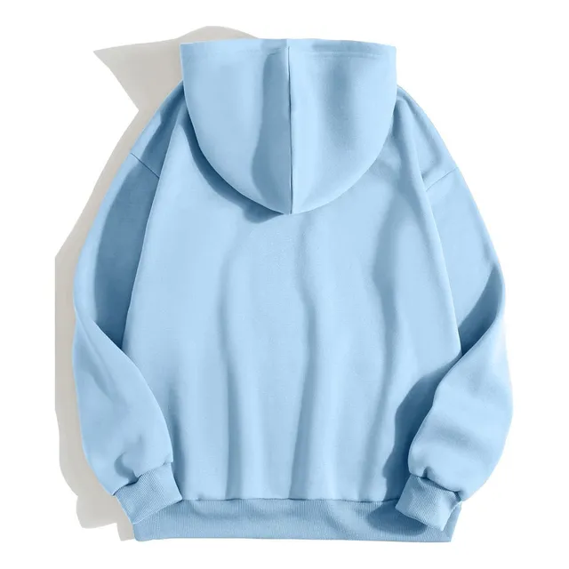 Sudadera Capucha Para Mujer Blusa Color Solido Manga Larga