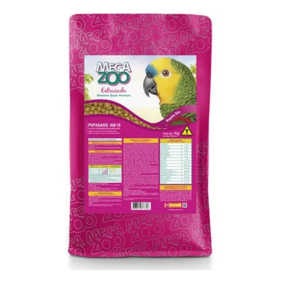 Ração Extrusada P/ Papagaios Am16 Regular Bits 4kg - Megazoo