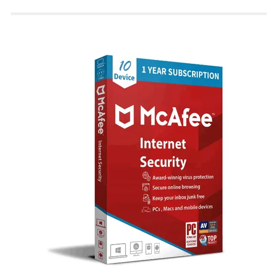 Antivirus Mcafee Internet Security +10 Dispositivos [1 Año]